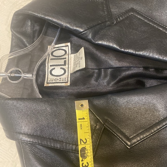90’s CLIO Black Leather Blazer Jacket Size 10 - Picture 12 of 14